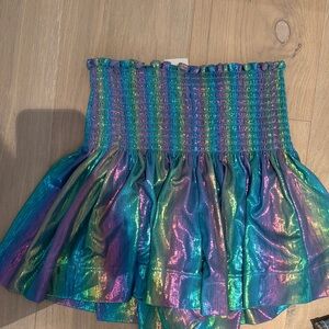 QUEEN OF SPARKLES Blue and Purple Bubble Mini Skirt